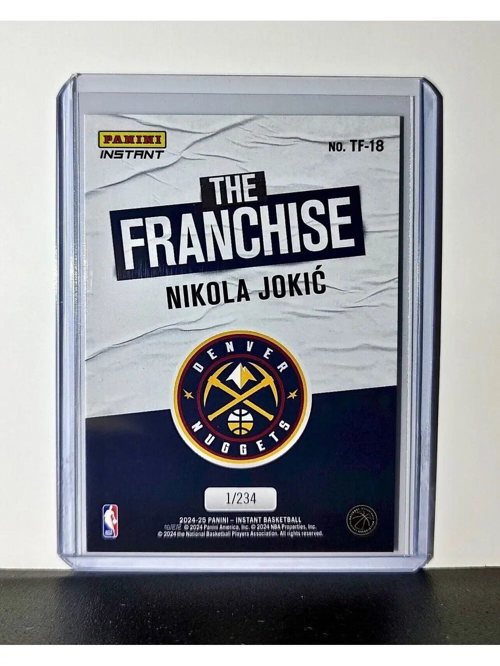 Nikola Jokic 2024-25 Panini The Franchise NBA #18 Card Denver Nuggets 1/234